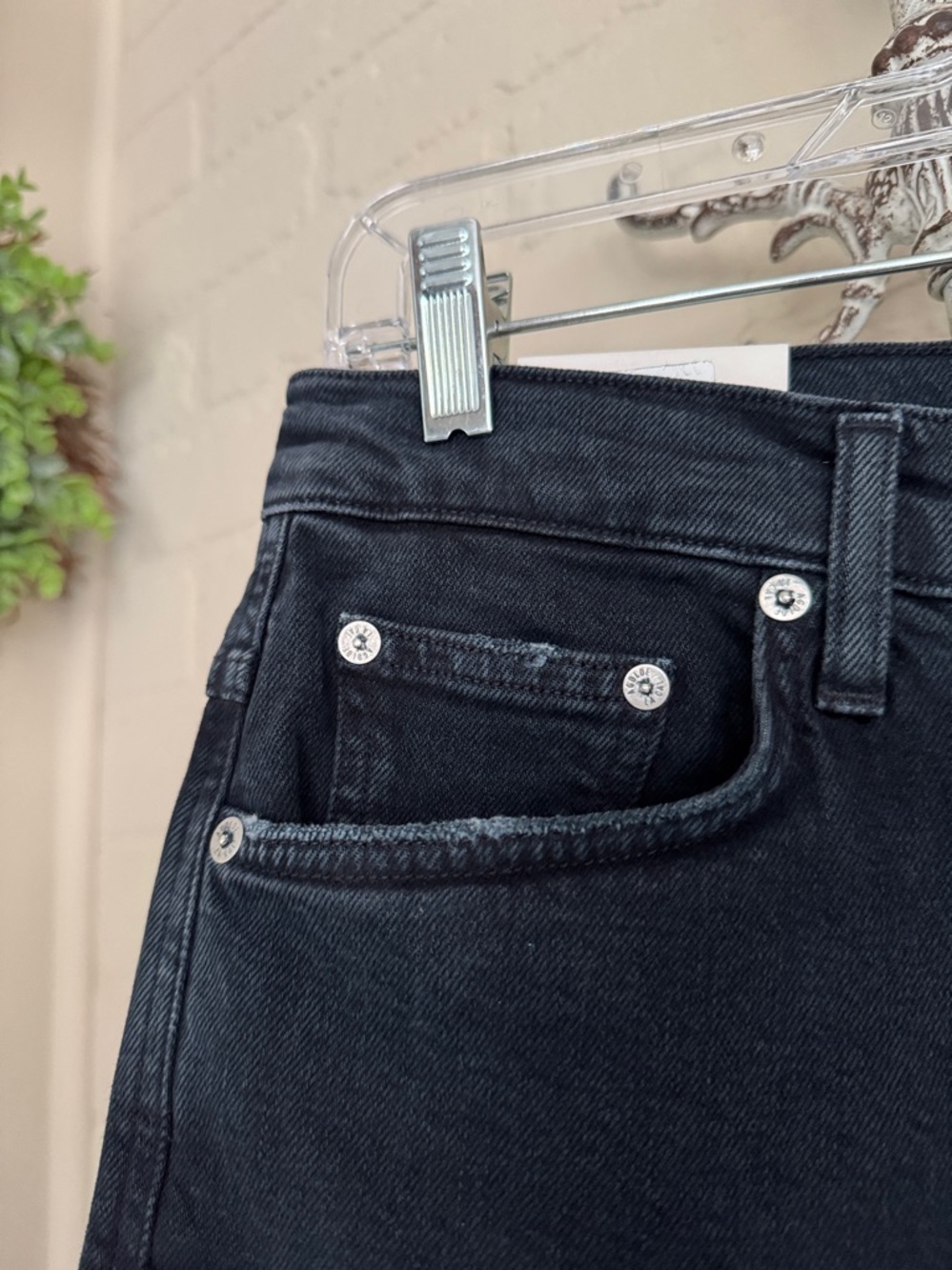 AGOLDE Pinch Waist High Rise Kick Jeans Realm Black NEW 31 distressed - Picture 4 of 10